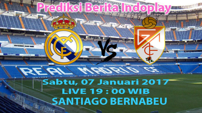 Berita Indoplay - Prediksi Real Madrid Vs Granada, Sabtu 07 Januari 2017 - Pertandingan LaLiga antara Real Madrid Vs Granada di Stadion Santiago Bernabéu pada pukul 19 : 00 WIB.